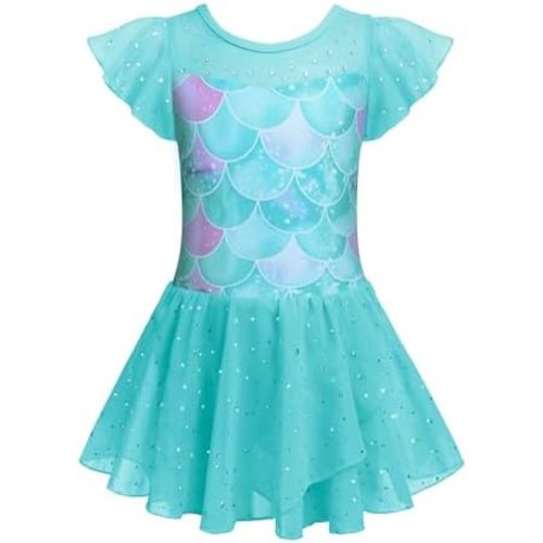 Zaclotre Girls Ballet Leotards Ruffle Sleeve Sparkle Dance Leotard Toddler Ballerina Dress Outfits