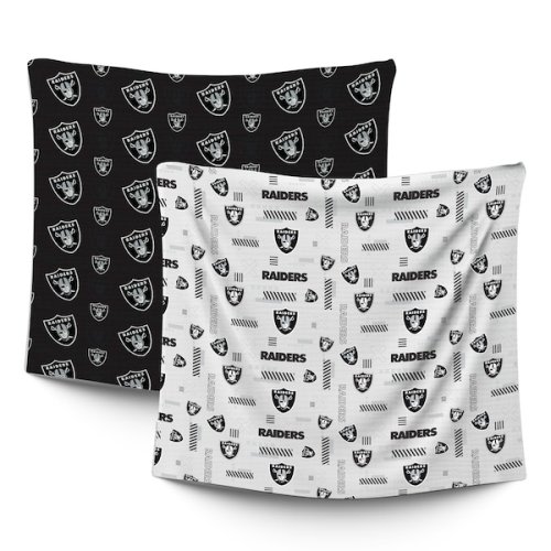 Infant Las Vegas Raiders Pegasus 47" x 47" Home & Away Two-Piece Muslin Blanket Set