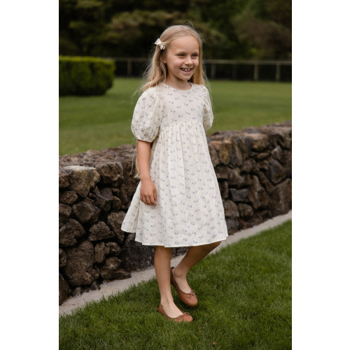 Organic Cotton Muslin Frannie Dress-Molly Blue