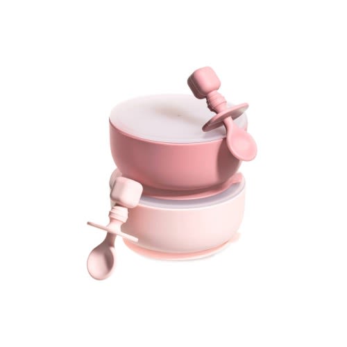 Silicone Baby Feeding Set with Suction Bowls & Spoons, 4-Piece, One Size