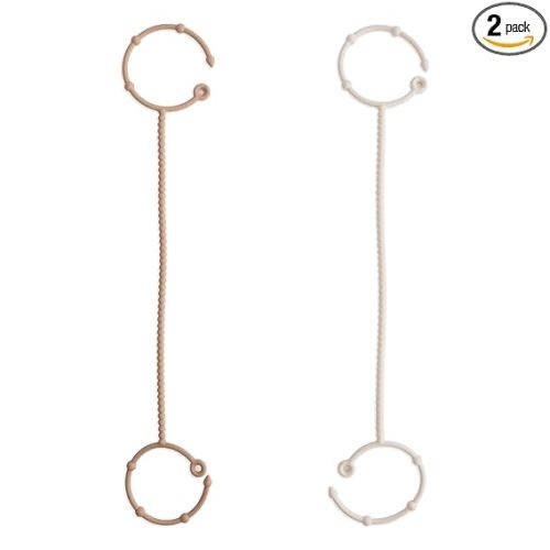 mushie Adjustable Silicone Toy Straps 2-Pack | Baby Accessories Holder for Travel, Stroller, High Chair (Natural/Shifting Sand)