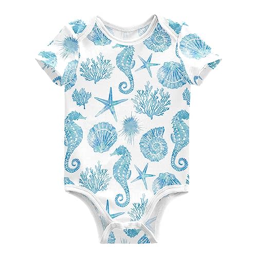 Ollabaky Unisex Baby Bodysuits Short-Sleeve Cotton Baby Clothes for Girls Boys 0-24 Months
