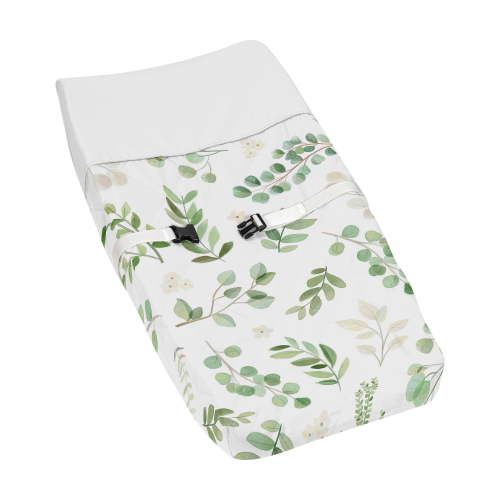 Sweet Jojo Designs Botanical Green and White Changing Pad Cover