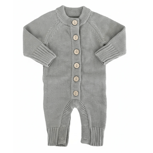 Knit Sweater Button Romper