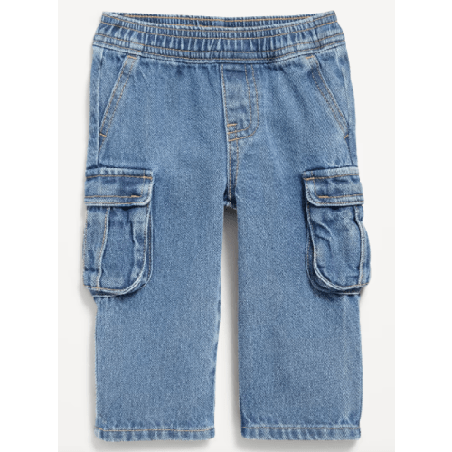 Medium wash Cargo Jeans - 0-3months