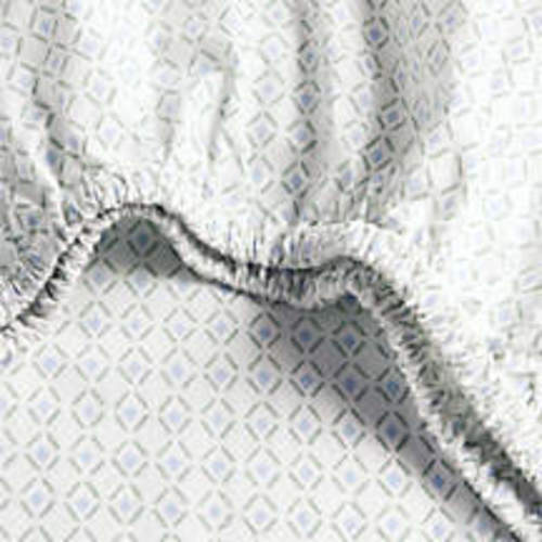 Cozy Cloud Block Print 100% Organic Cotton Crib Fitted Sheet - Blue