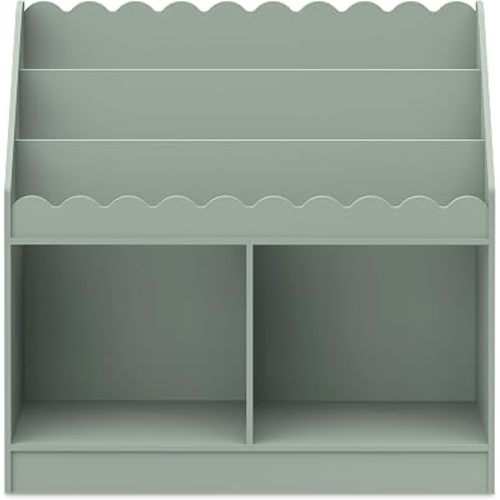 Davinci Sammy Scallop Bookcase in Light Sage, Nursery/Kids Room Storage