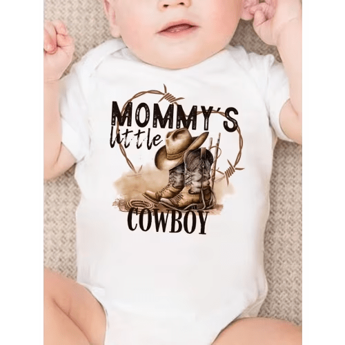 baby boy romper little cowboy letter - Temu