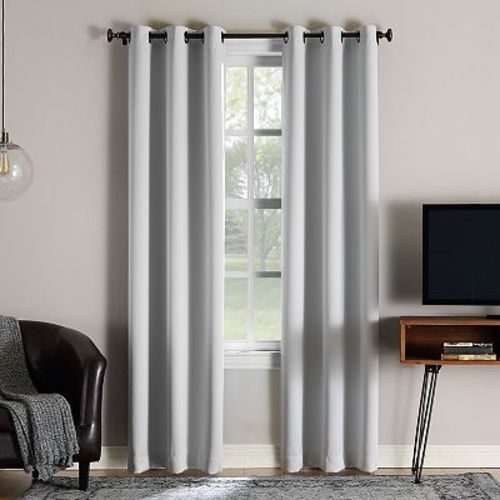 Sun Zero 2-Pack 100% Blackout Theater Grade Norway Grommet Curtain