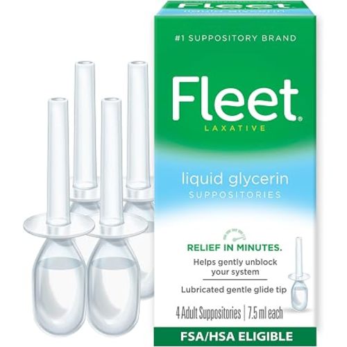 Fleet Liquid Glycerin Suppositories, 4 Bottles, 7.5oz each