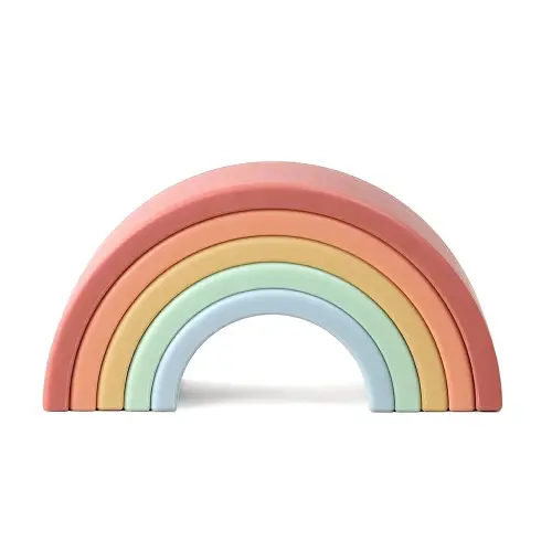 Itzy Ritzy Rainbow Stacker Toy - Includes 5 Arches for Stacking; Helps Develop Hand-Eye Coordination; Rainbow