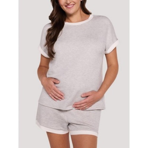 Women's Cap Sleeve Relaxed Fit Maternity Top - Heather Grey - Size: X Large - Motherhood Maternity