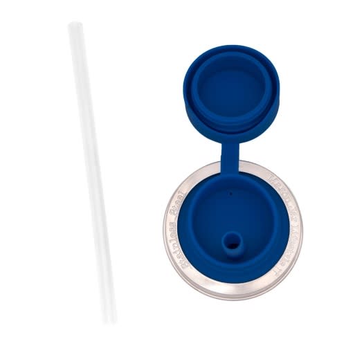 Pop-Up Sippy Straw Leak Resistant Lids for Regular Mouth Mason Jars, 1pk