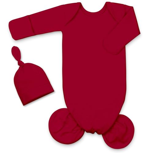 Baby Girl Gown 0-6 Months, Super Soft Newborn Sleepers Gown, Long Sleeve Newborns Nightgown for Girls, Baby Girl Outfit Essential with Folding Gloves Hat Set Red