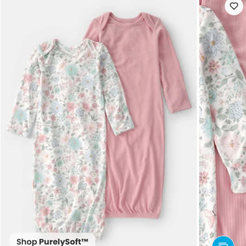 Baby Girl 2-Pack Butterfly Garden PurelySoft Sleeper Gowns - Pink | Carter's