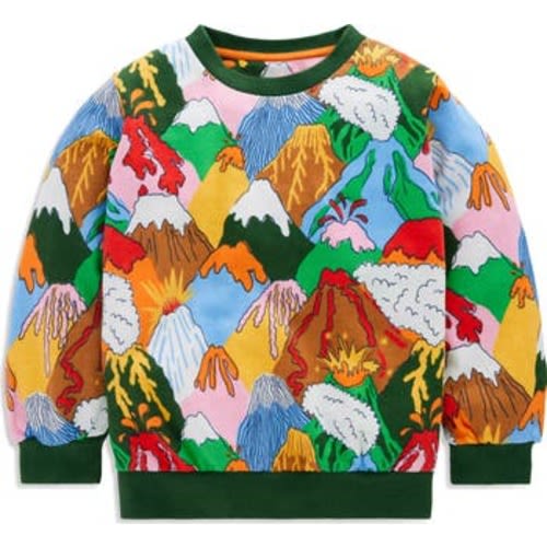 Kids' Volcano Print Cotton Sweatshirt, 2-3Y