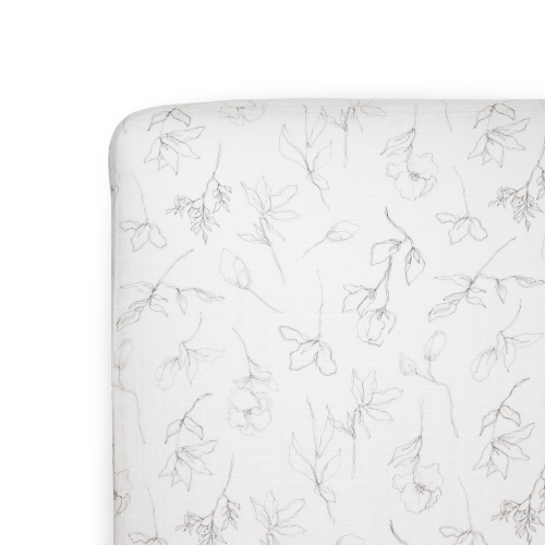 Organic Cotton Muslin Crib Sheet - Pencil Floral