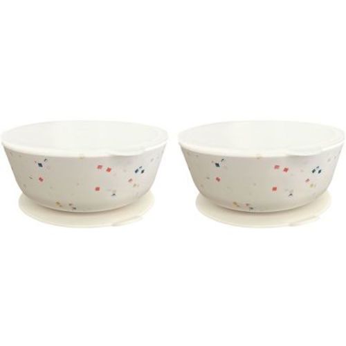 Weesprout Suction Bowls for Baby & Toddlers, 100% Silicone with Plastic Lid, 12 oz, Set of 2