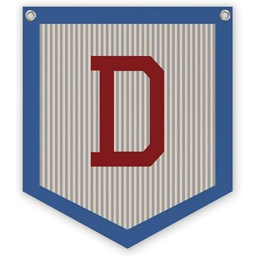 Toddler Boys Room Decor Name Pennant Flag, Personalized Baby Gifts，Vintage Baby Boy Nursery Wall Art,Baby Boy Gifts, Name Sign for Toddler Bedroom Playroom Kidsroom,Letter D 12x14 in