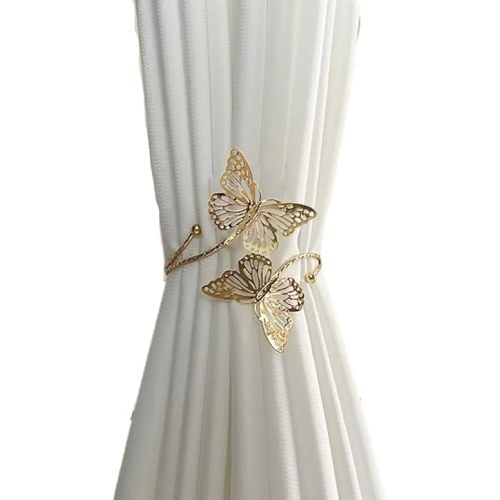 2pcs Metal Butterfly Curtain Tieback DTY Beautiful Curtains Tie Backs Exquisite Light Luxury Fashion Curtain Binding Strap Suitable for Thin Curtains or Gauze Curtains New Home Gift