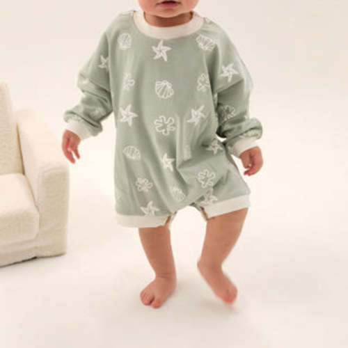Long Sleeve Boxy Romper - Starfish – Mini Zali
