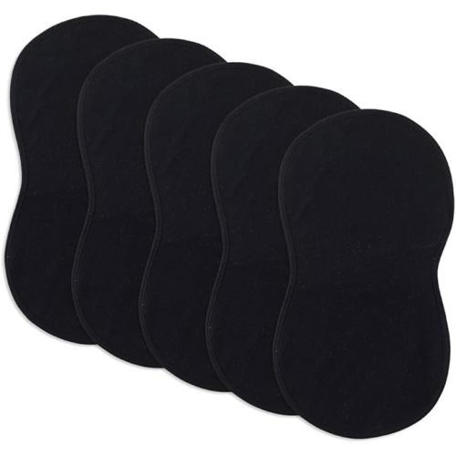 sleepyturtle Pack of 5,Baby Burp Cloths,Soft and Absorbent,Unisex,Easy to Use (Black)