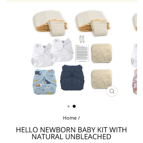 Hello Baby - Cloth Diapering Kit for newborns with natural cotton diapers and baby wipes