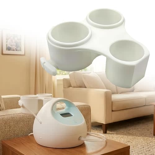 Bottle Holder for Spectra Breast Pump,Fits All S2 Versions, Perfect Fit, Durable Material, Portable Design,Organized & Easy to Use (White-Blue) (White)