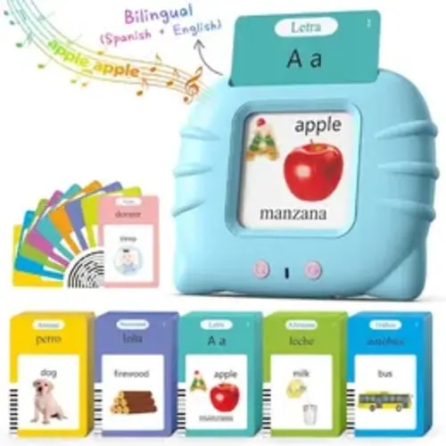KIDGENIUS Bilingual English & Spanish Talking Flash Cards for Kids Ages 2-8 | 224 Sight Words Interactive Educational Toy | Preschool Vocabulary Learning | Summer Travel Indoor Outdoor Fun | Perfect Kids Gift | Outdoorfun Interaction summerwins,summerwins