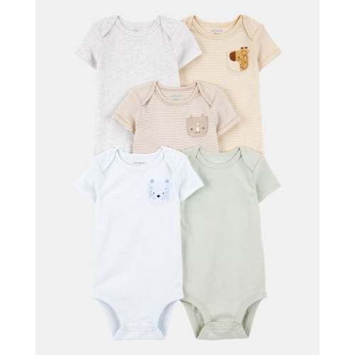 Baby 5-Pack Animals Short-Sleeve Cotton Bodysuits | Carter's