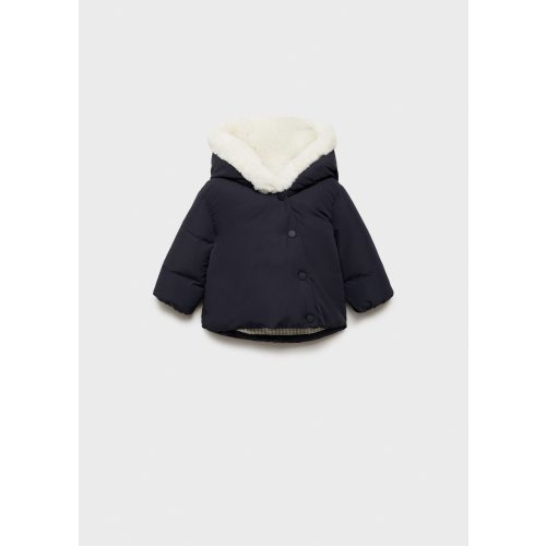 Anorak with shearling-effect hood - Kids | MANGO USA