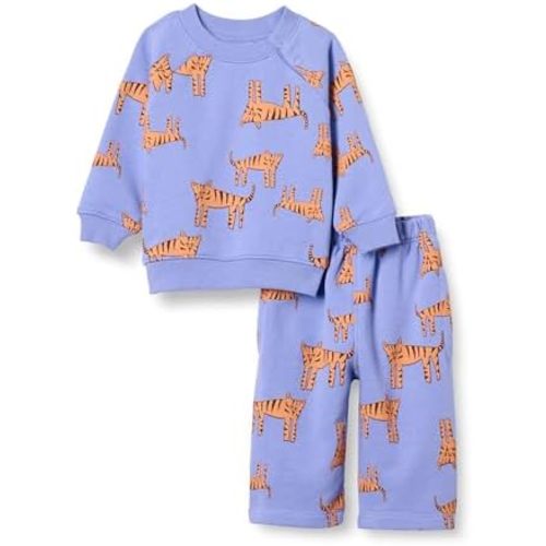 Amazon Essentials Unisex Babies' French Terry Sweatshirt and Sweatpants Set, Pack of 2