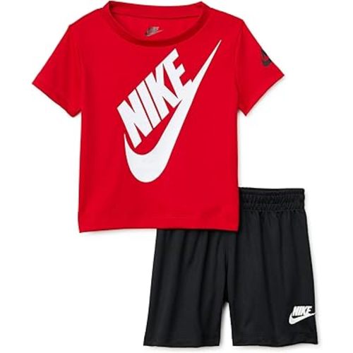 Amazon.com: Nike Baby Boy's Dri-FIT Logo Graphic T-Shirt & Shorts Two-Piece Set (Infant) Black/University Red 12 Months: Clothing, Shoes & Jewelry