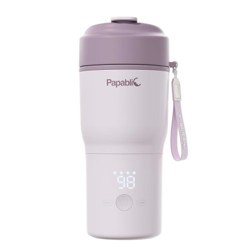 Papablic Portable Bottle Warmer – Fast Heating Baby Bottle Warmer on The Go, Wide Mouth & Smart Temperature Control, Car & Outdoor Feeding, Spodumene Purple