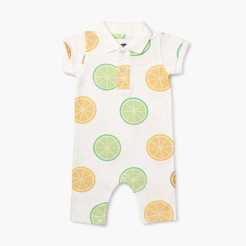 Organic Polo Romper - Citrus Crush – Manymoons