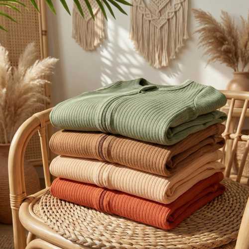 Neutral Baby Clothes, Earth Tone Ribbed Footie, Organic Cotton Style Romper, Unisex Baby Shower Gift, Minimalist Zipper Sleeper, Beige Sage