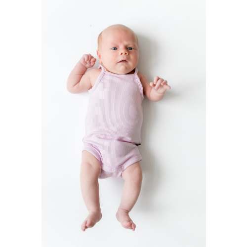 Ribbed Spaghetti Strap Bodysuit in Thistle