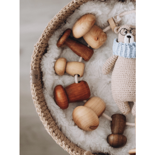 Wooden Mushrooms Lacing Toy