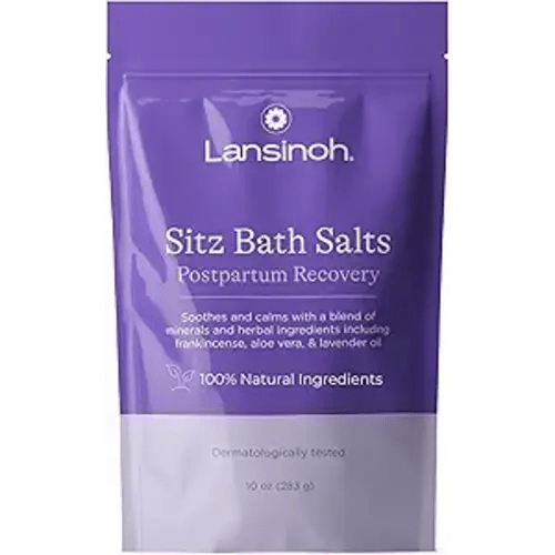 Lansinoh Sitz Bath Salts for Postpartum Care, 10 Ounces | Perineal Soak with Epsom Salt, Aloe Vera, Lavender & Frankincense Oil