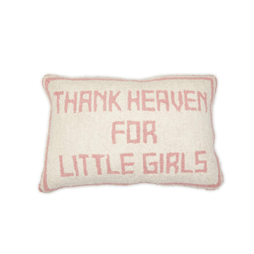 Pink Thank Heaven Punch Embroidery Decorative Throw Pillow – Swoozie's