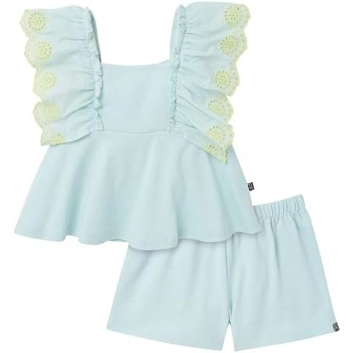Modern Moments by Gerber Baby Girls' 2-piece Gauze Top & Short Set