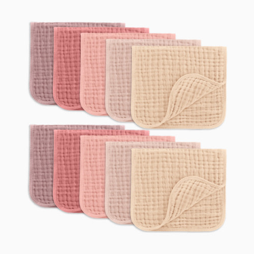 6-Layer Muslin Burp Cloths Set (10 Pack) - Multi Girl