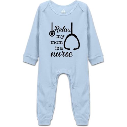 DOQOSESHY Relax My Mommy is A Nurse Funny Baby Bodysuit Infant Toddler Rompers Outfits