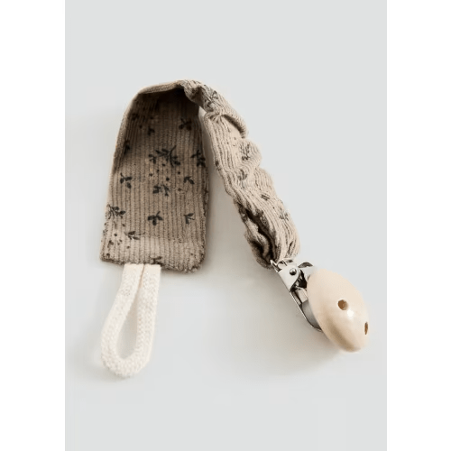 Corduroy pacifier holder with floral pattern - Kids | MANGO USA