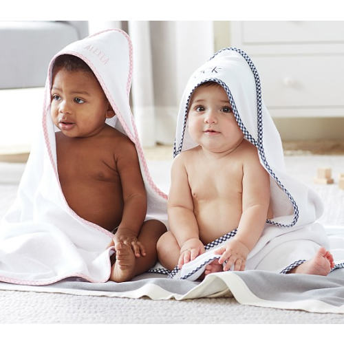 Gingham Baby Hooded Towels | Pottery Barn Kids - Emma