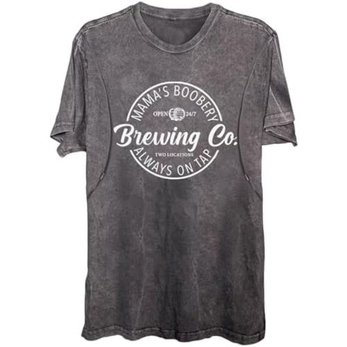 Comfort Breastfeeding Shirts for Women Zip Nursing Tops Causal Distressed Acid Washed Maternity Tees