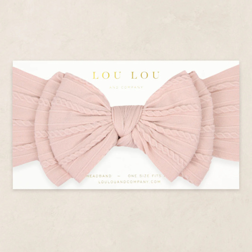 Cable Knit Headband - Powder Pink