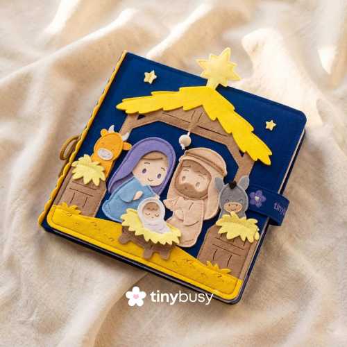 Nativity Handmade Bible Quiet Book Felt Storybook Toddler Busy Book Baptism Gift Montessori Toy Christian Sunday School Church Kids