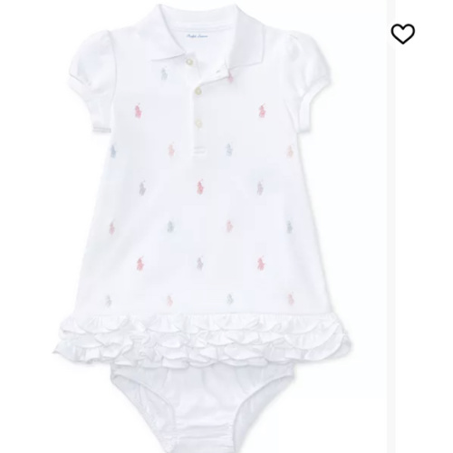 Baby Girls Ruffled Pony Printed Polo Dress