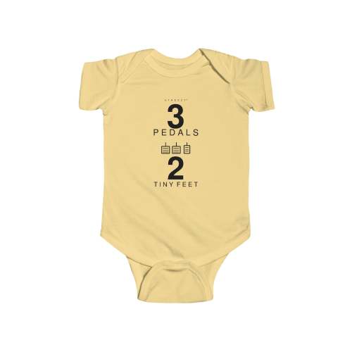 Three Pedals Two Tiny Feet Baby Bodysuit | Strezzy